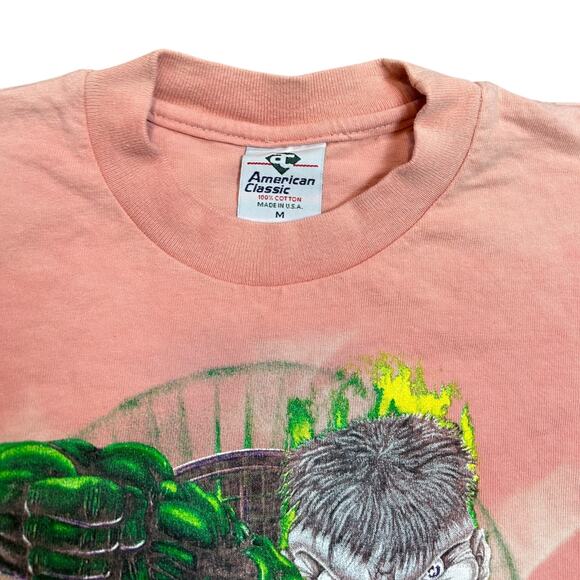 The Incredible Hulk 90’s Bleach Dyed Pink T-shirt - Picture 6 of 6